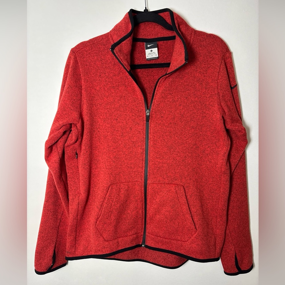 Nike Tech Red Heathered Zip-Up Jacket